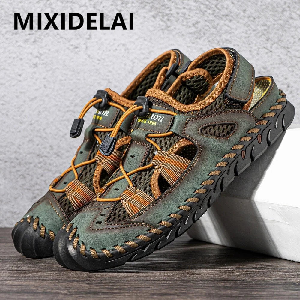 Hot Summer Men's Sandals Outdoor Mesh Sandals Soft Clogs Men Sandals Slides Handmade Dropship Sandals Roman Outdoor Slippers