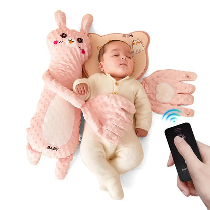 Baby Sleep Patter Stuffed Soothing Patting Toy with Palm Pad 3 Levels Adjustable Electric Hand Pillow for Soothing Sleeping Baby
