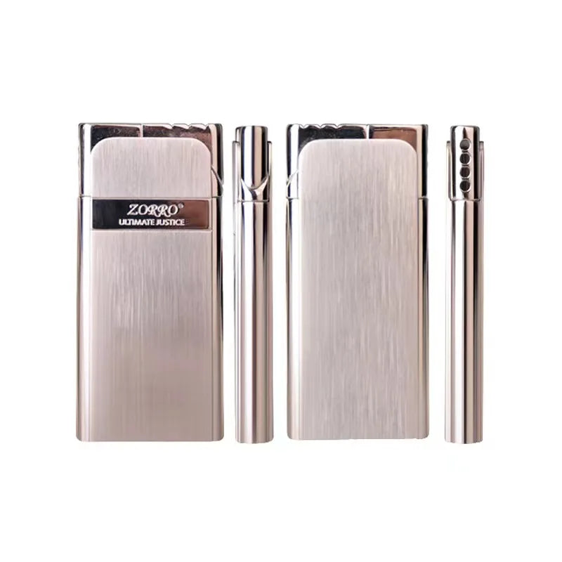 ZORRO Ultra-thin Gas Lighter Grinding Wheel Slim Portable Personalized Men's Gift Cigarette Lighter Cigarette Accessories