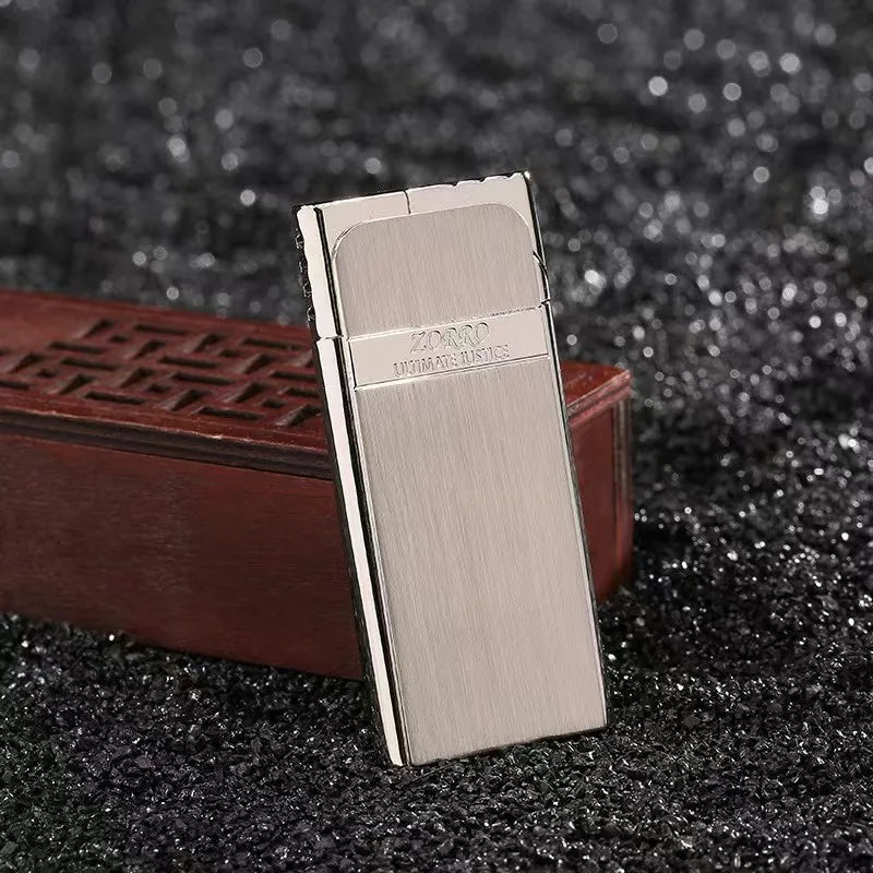 ZORRO Ultra-thin Gas Lighter Grinding Wheel Slim Portable Personalized Men's Gift Cigarette Lighter Cigarette Accessories