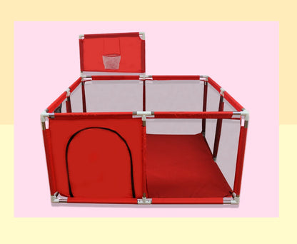 IMBABY Baby Playpen Square Baby Playground with Basketball Board Activities for Baby Large Child corral Safety Barriers Fence