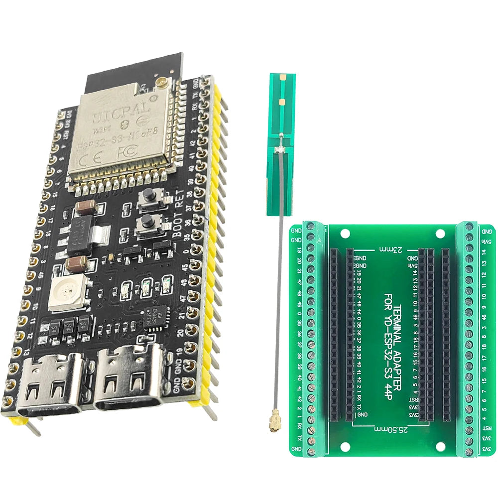 ESP32 S3 Development Boards with Expansion Adapter Kit 2.4G Wifi BT Module ESP32-S3-1 N8R2 N16R8 44Pin Type-C ESP32-S3