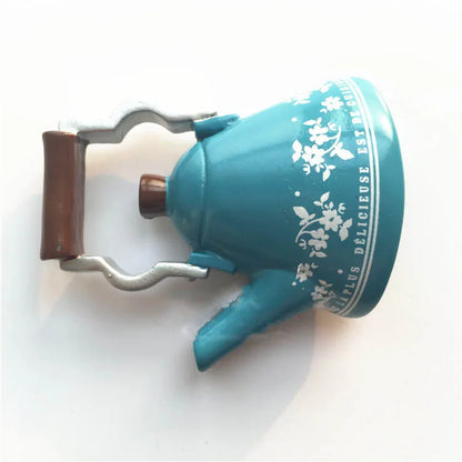 Kettle Teapot Style Refrigerator Magnetic 3D Stickers, Home Decoration, Food Fridge Magnets, Travel Souvenir Accessory