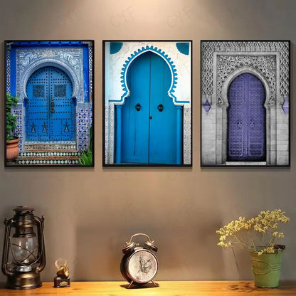 Affiche porte marocaine art arabe