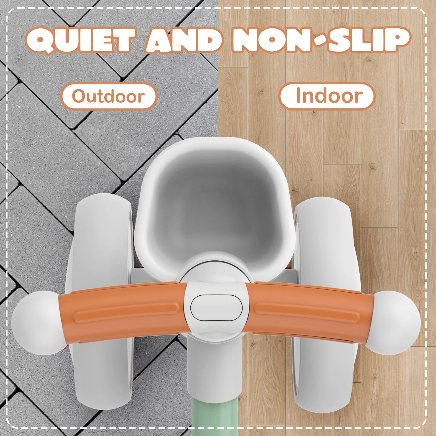 Baby Balance Bike 4 Wheels Bicycle without Pedals First Bike for Children from 1 to 2 Years old 12 to 24 months Outdoor Toy Car