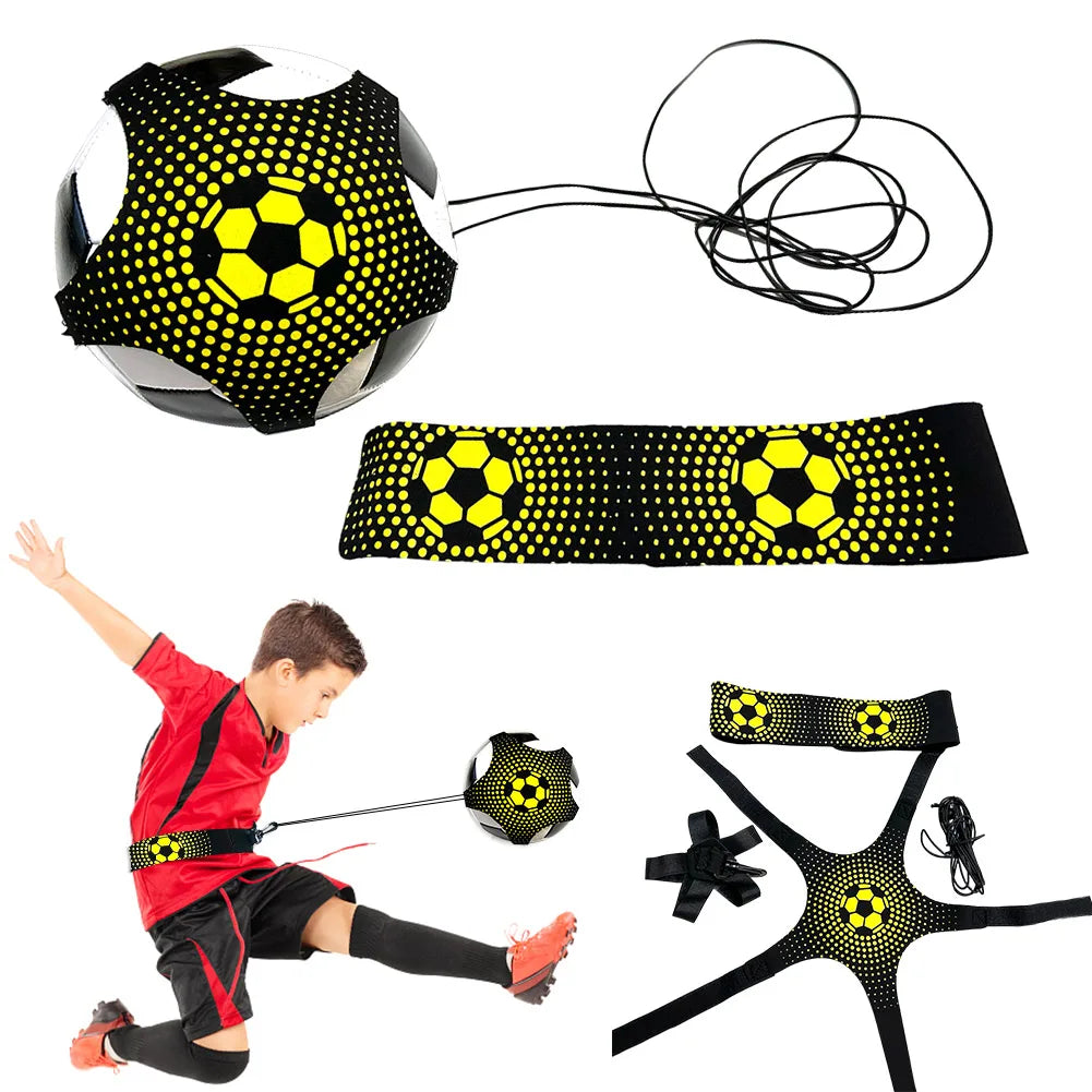 Football Kick Throw Trainer Adjustable Solo Practice Training Belt Elastic Soccer Trainer Belt for Soccer Ball Practice