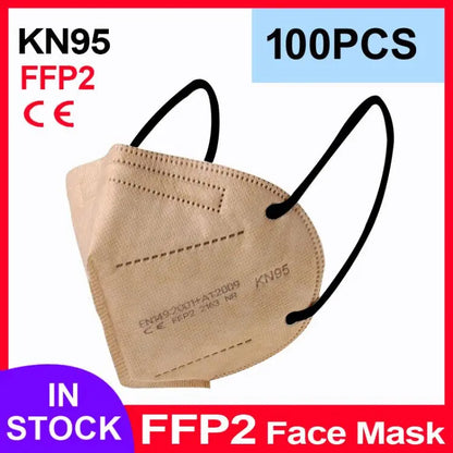 FFShrimp-Masque facial KN95 à 5 couches filtrantes, protection buccale, CE FFP2