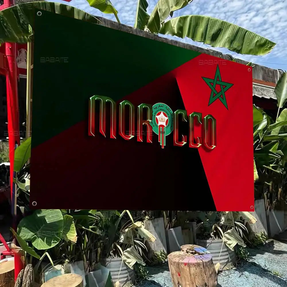 Morocco Map Flag Large Size Flags Printing Patterns Interesting Birthday Party Decorations Banner