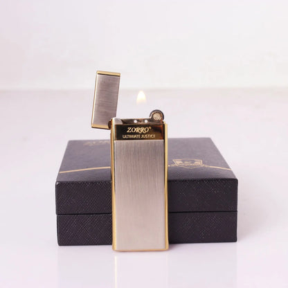 Zorro Ultra-thin Easy To Put Cigarette Case Grinding Wheel Inflatable Lighter Man Toy