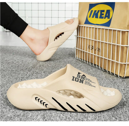 Summer Men Massage Slippers Indoor Outdoor Sandals Beach Casual Shoes Soft Sole Slides Men Flip-flops Men's Sandals Big Size 47