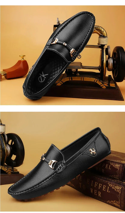 YRZL Men's Loafers 2024 Spring Autumn Fashion Shoes Men Classic Brand High Quality Leather Comfy Drive Shoes Boat Casual Shoes