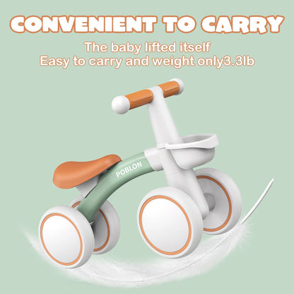 Baby Balance Bike 4 Wheels Bicycle without Pedals First Bike for Children from 1 to 2 Years old 12 to 24 months Outdoor Toy Car