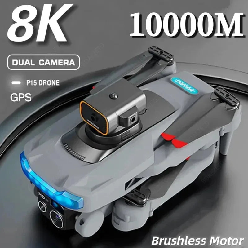 2026New P15 Drone professionnel 8K GPS double caméra 5G évitement d'obstacles positionnement du flux optique sans brosse amélioré RC 10000M
