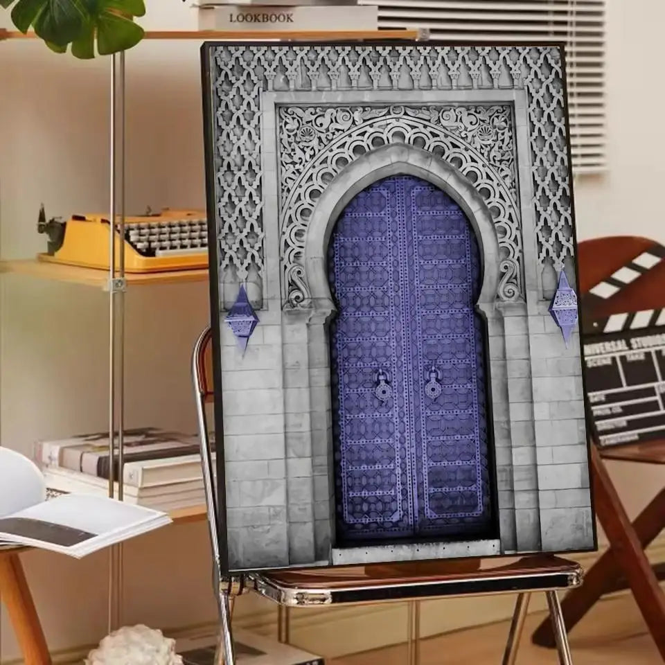 Affiche porte marocaine art arabe