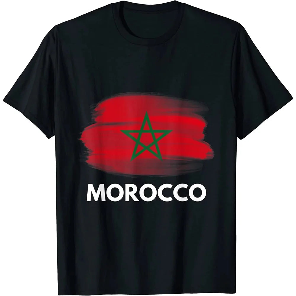 MA Morocco Flag Graphic T Shirt for Men Clothing 3D Print Moroccan Spirit Totem Emblem Tee Shirts Homme 2024 T-shirt Unisex Tops
