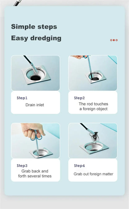 Snake Sewer Pipe Unblocker Spring Pipe Dredging Tool Kitchen Bathroom Sink Drain Clog Remover Anti Clogging Cleaning Tools