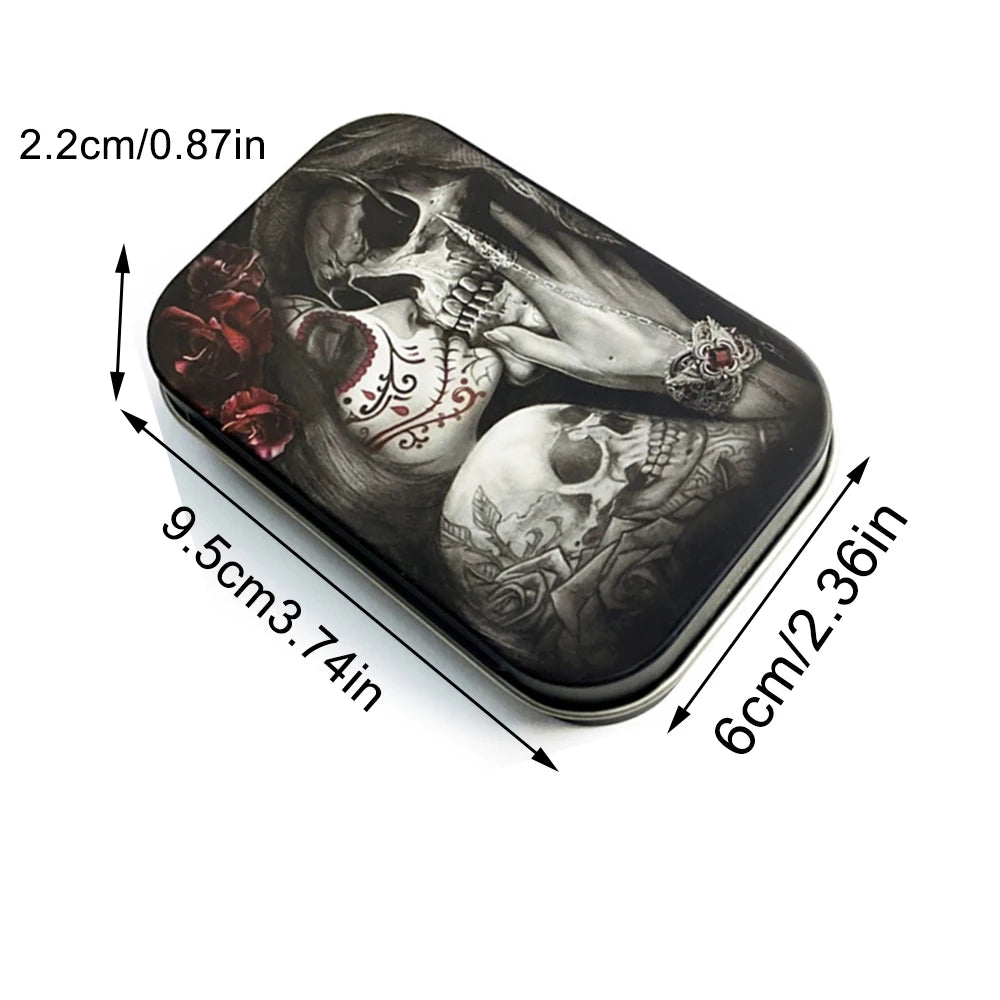 2Pcs Dish Tin Storage Plate Small Container Cigarette Case with 18X14cm Metal Tobacco Tinplate Rolling Tray Smoking Accessories