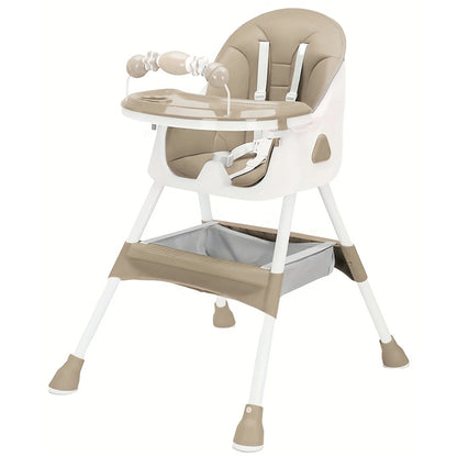 Foldable Baby High Chair 6 Months Plus, with Large Antislip Pad & ToyRack, Easy to Clean Feeding , E500