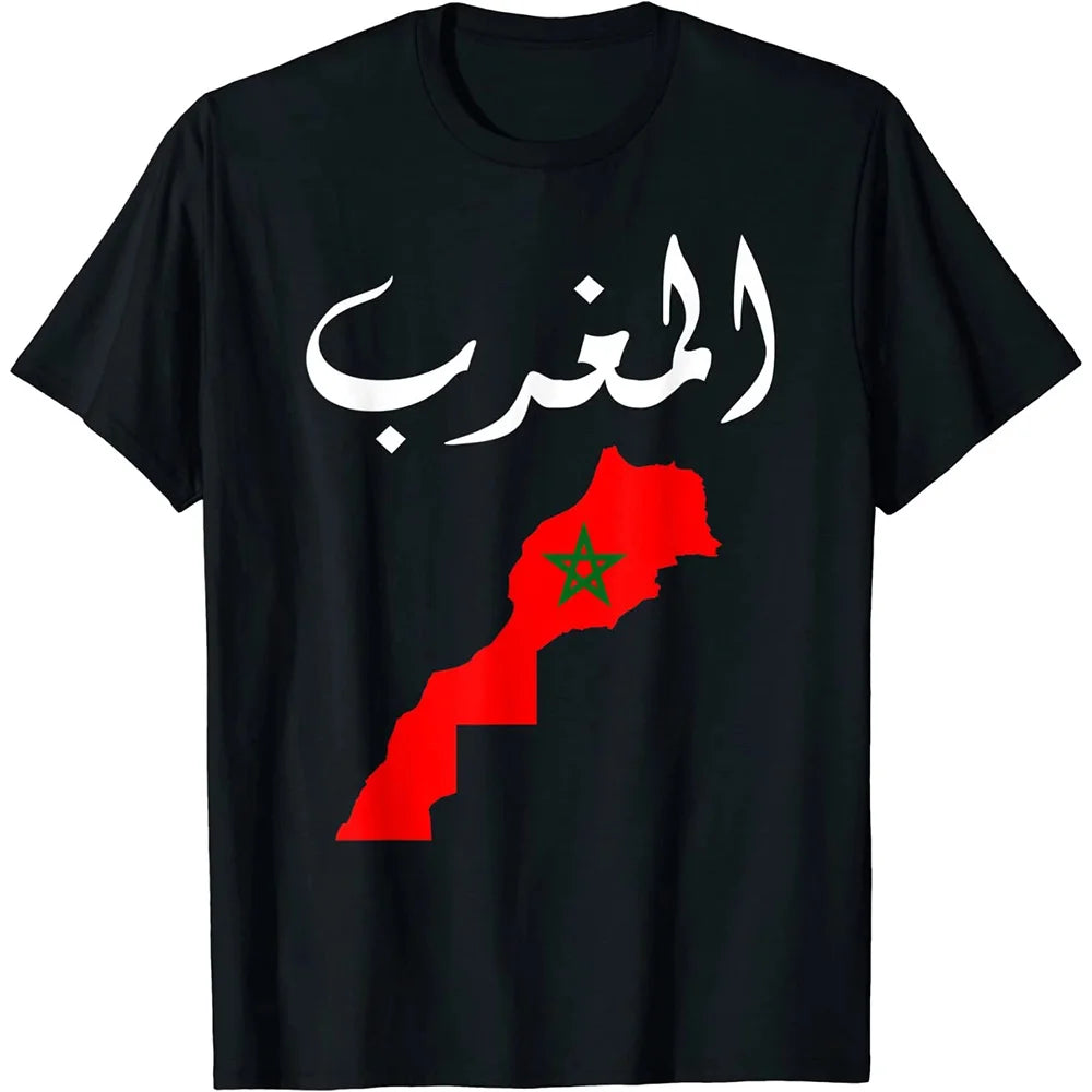 MA Morocco Flag Graphic T Shirt for Men Clothing 3D Print Moroccan Spirit Totem Emblem Tee Shirts Homme 2024 T-shirt Unisex Tops