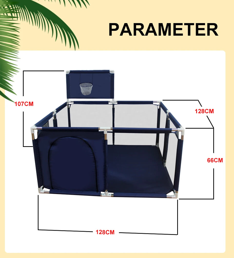 IMBABY Baby Playpen Square Baby Playground with Basketball Board Activities for Baby Large Child corral Safety Barriers Fence