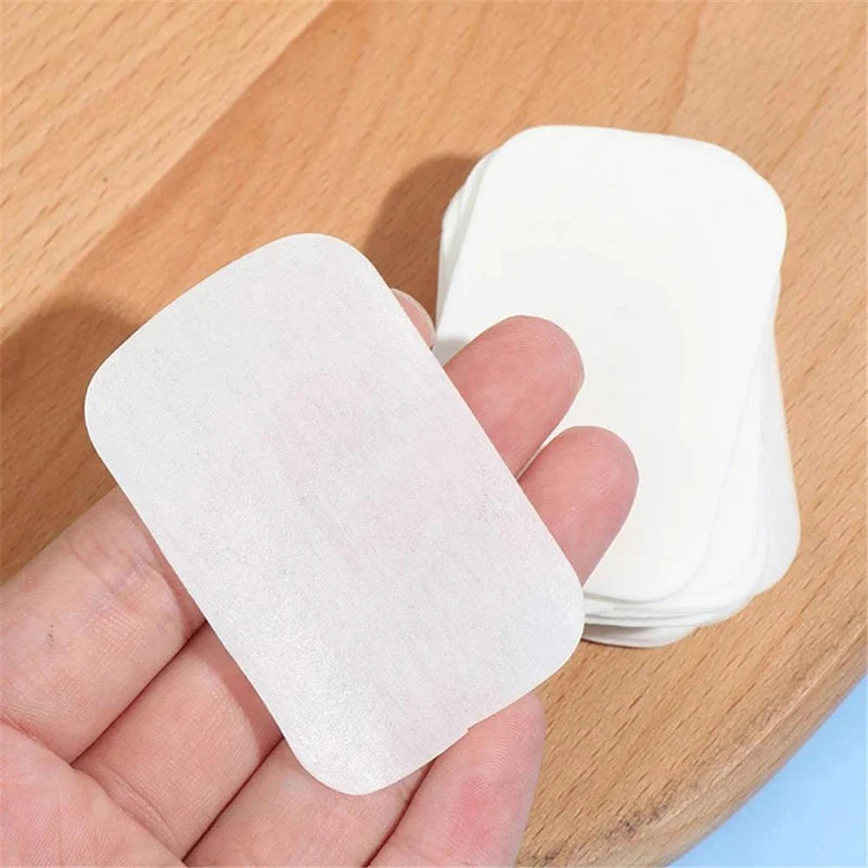 20/50/60/80/100pcs/lot Portable Bath Hand Washing Slice Sheets Outdoor Travel Scented Foaming Soap Paper Bath Clean Soap Tablets
