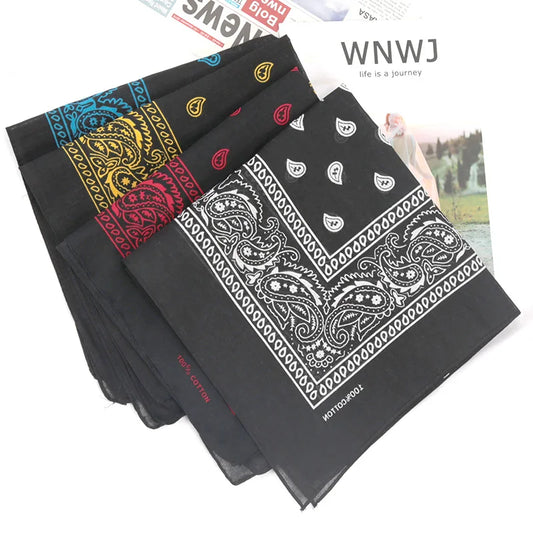 New Cotton Cashew Flowers Hip Hop Printed Bandana Men Hijabs for Women Headbands Band Wrist Wraps Scarves Hair Accessories Gift