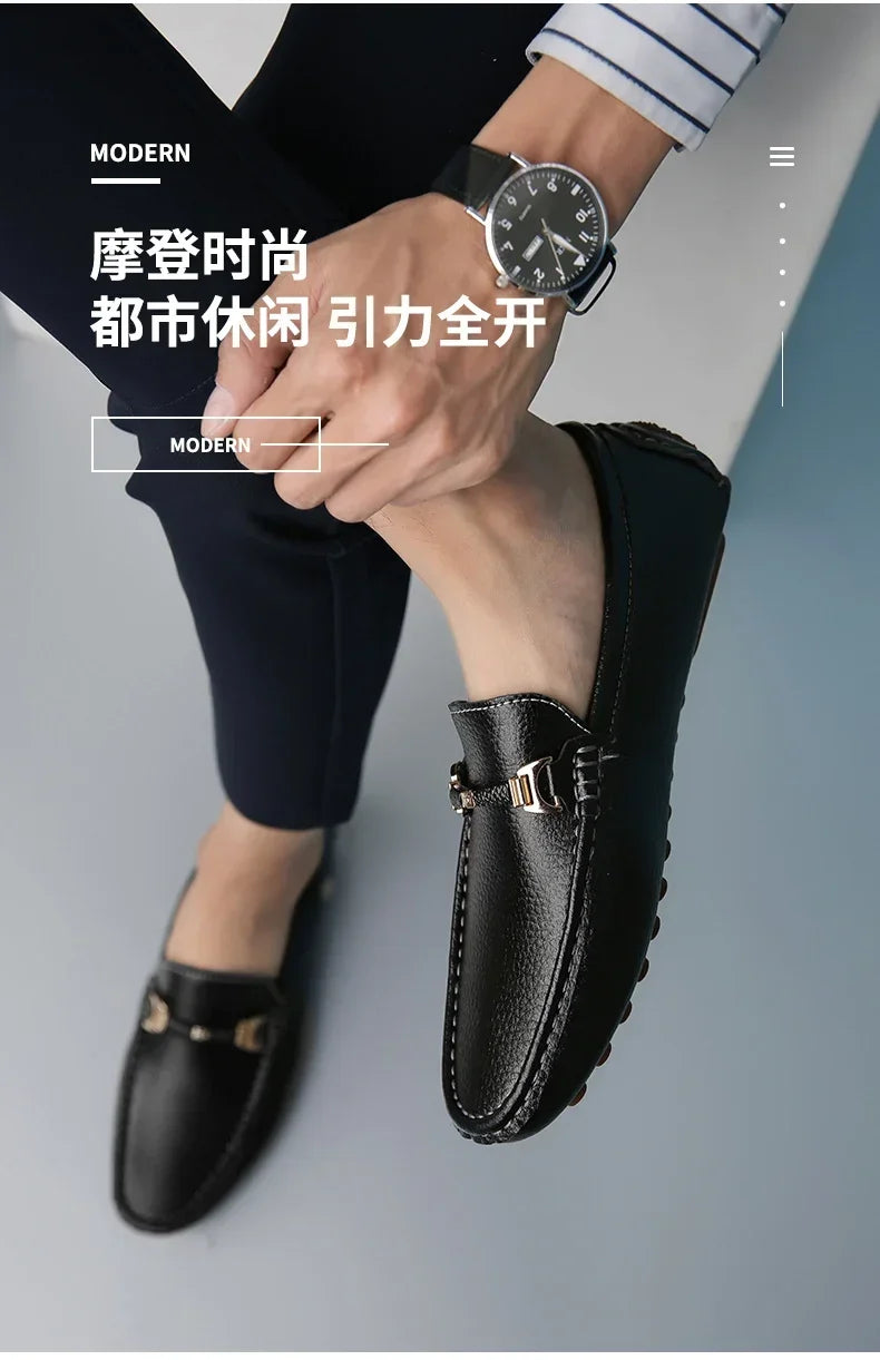 YRZL Men's Loafers 2024 Spring Autumn Fashion Shoes Men Classic Brand High Quality Leather Comfy Drive Shoes Boat Casual Shoes