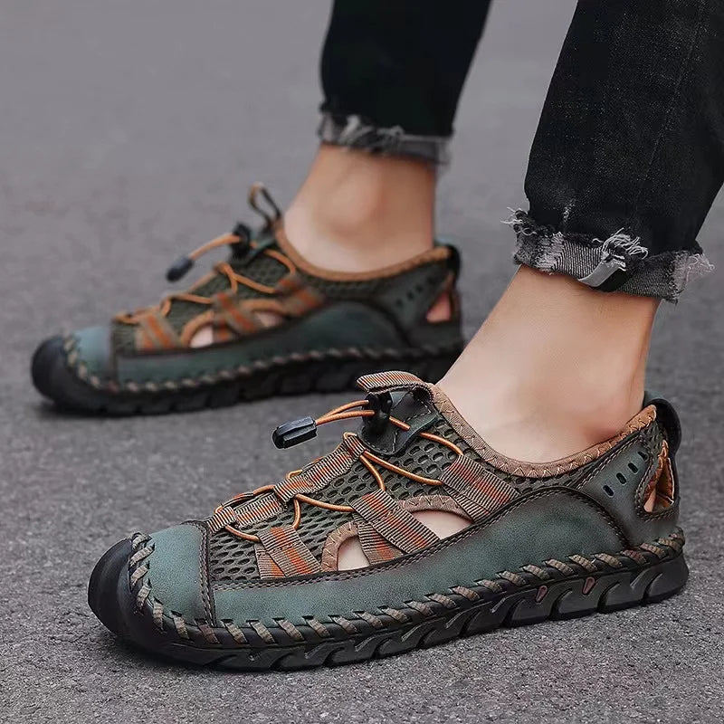 Hot Summer Men's Sandals Outdoor Mesh Sandals Soft Clogs Men Sandals Slides Handmade Dropship Sandals Roman Outdoor Slippers