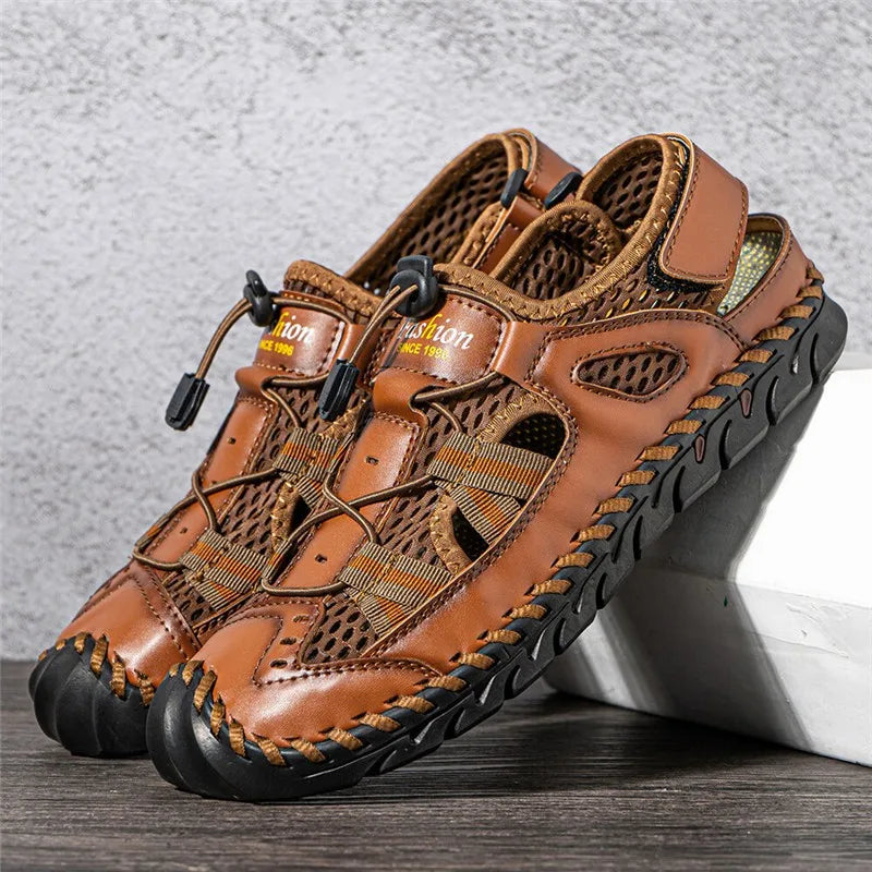 Hot Summer Men's Sandals Outdoor Mesh Sandals Soft Clogs Men Sandals Slides Handmade Dropship Sandals Roman Outdoor Slippers