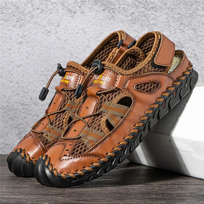 Hot Summer Men's Sandals Outdoor Mesh Sandals Soft Clogs Men Sandals Slides Handmade Dropship Sandals Roman Outdoor Slippers