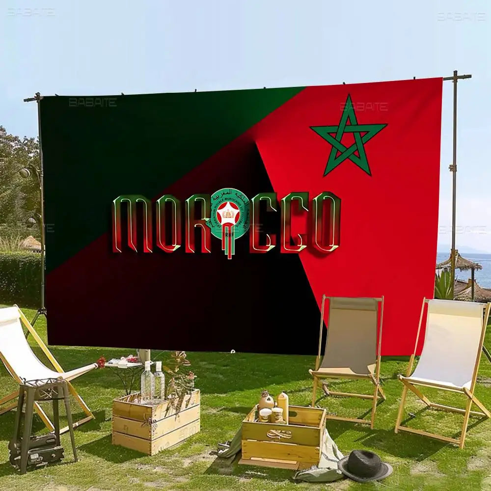 Morocco Map Flag Large Size Flags Printing Patterns Interesting Birthday Party Decorations Banner