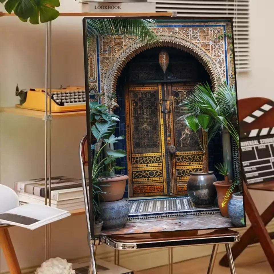 Affiche porte marocaine art arabe