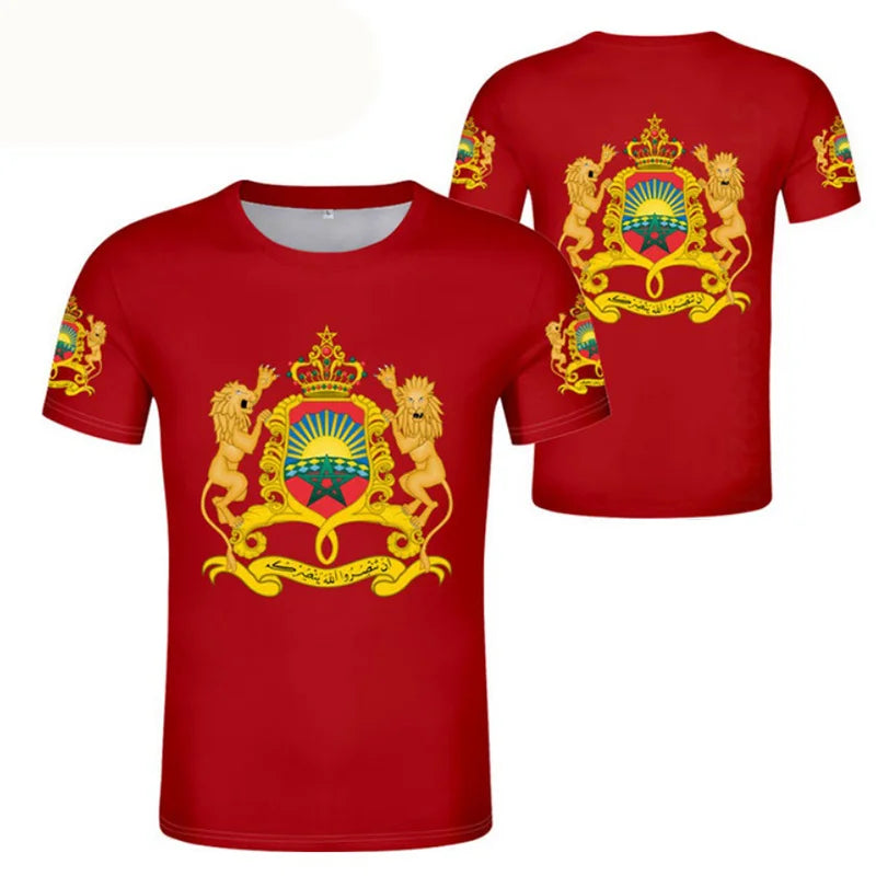 MA Morocco Flag Graphic T Shirt for Men Clothing 3D Print Moroccan Spirit Totem Emblem Tee Shirts Homme 2024 T-shirt Unisex Tops