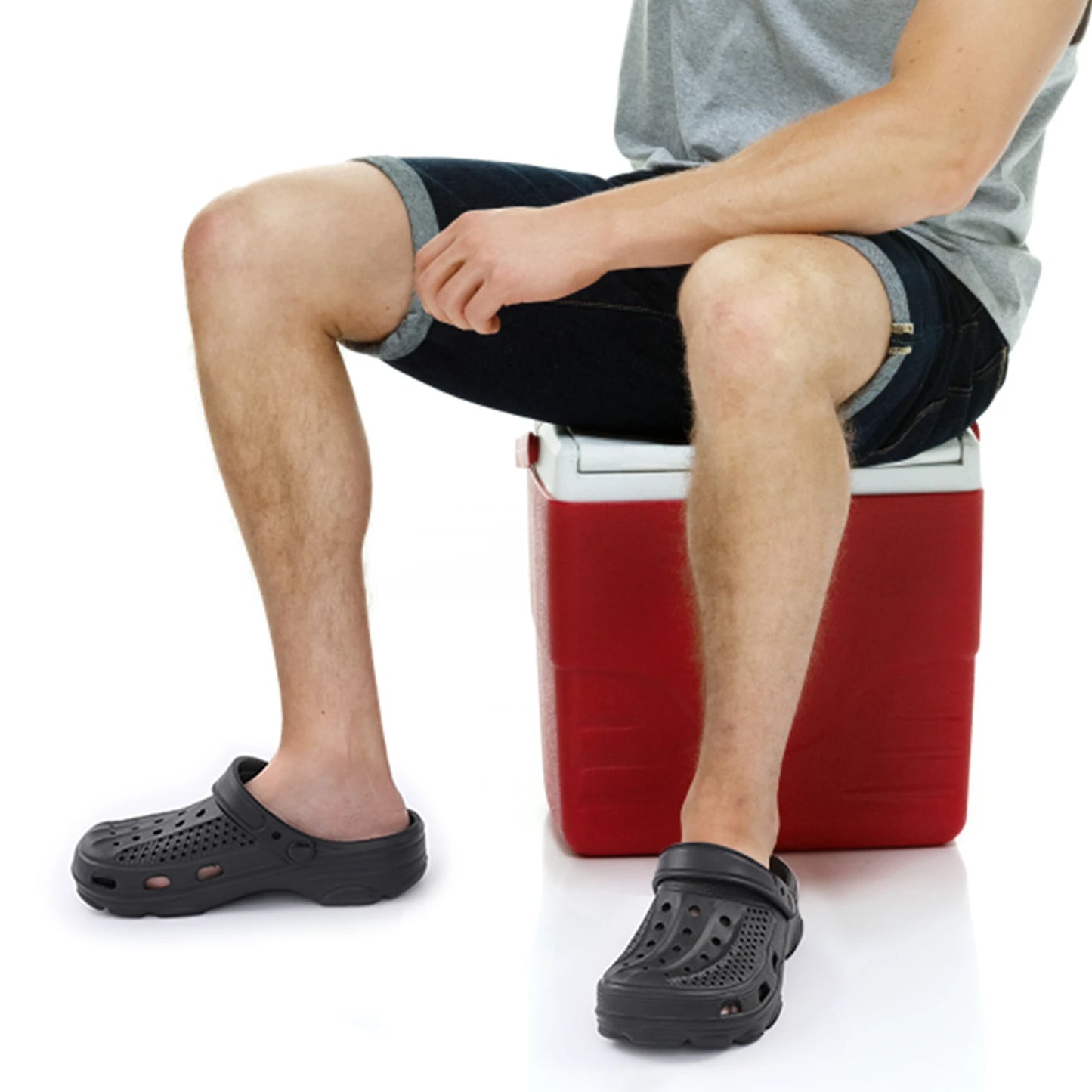 Bebealy Men Hole Clogs Slippers Men Garden Shoes For Men Arch Support Slides Summer Fashion Beach Slippers Non-slip EVA Slippers