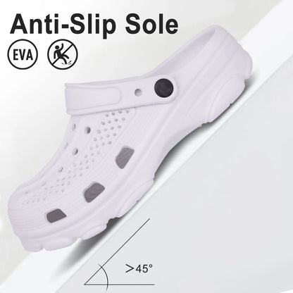 Bebealy Men Hole Clogs Slippers Men Garden Shoes For Men Arch Support Slides Summer Fashion Beach Slippers Non-slip EVA Slippers