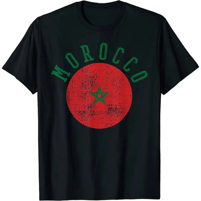 Morocco Flag Emblem Graphic T Shirt For Men 3D Printed Football Sports Moroccan T-Shirts Round Neck Short Sleeve Tops Tee Shirts