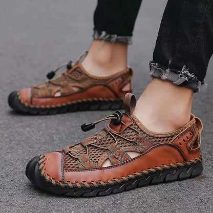 Hot Summer Men's Sandals Outdoor Mesh Sandals Soft Clogs Men Sandals Slides Handmade Dropship Sandals Roman Outdoor Slippers