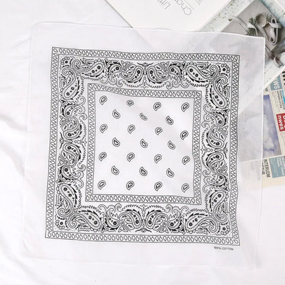 New Cotton Cashew Flowers Hip Hop Printed Bandana Men Hijabs for Women Headbands Band Wrist Wraps Scarves Hair Accessories Gift