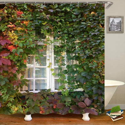 3D Printing Flowers Plant Garden Bathroom Shower Curtain Natural Landscape Home Decoration Waterproof Curtain with Hook Curtain