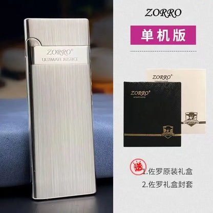 ZORRO Ultra-thin Gas Lighter Grinding Wheel Slim Portable Personalized Men's Gift Cigarette Lighter Cigarette Accessories