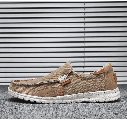 Summer Breathable Sneakers Men Canvas Shoes Slip On Loafers Men Comfty Casual Men Shoes Lightweight Flats Men Walking Zapatos