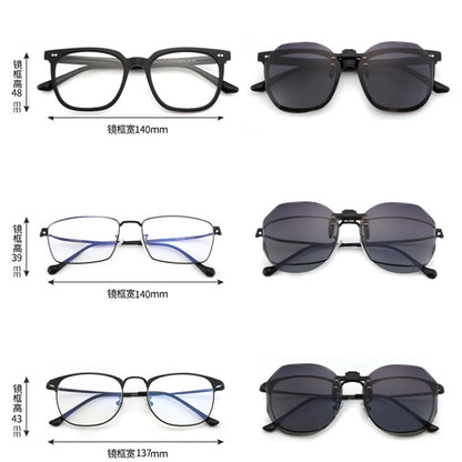 Women Sunglasses Clip-on Polarized Optical Glasses Clip Diamond Cut Mirror Eyeglasses Anti-UV Driving Sunglasses 2023 Trendy