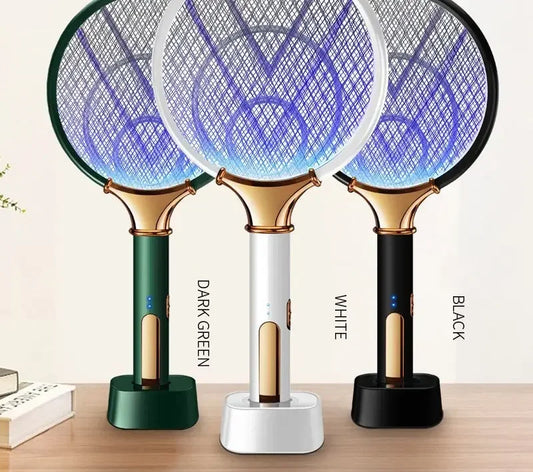 Mosquito Racket 2 In 1 USB Rechargeable Fly Zapper Swatter Lamp Seduction Trap Summer Night Baby Sleep Protect Tools