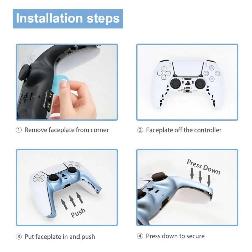 YuXi Replacement Handle Decorative Strip Faceplate For PS5 Controller Gamepad Decoration Strip Housing Shell Case Cover