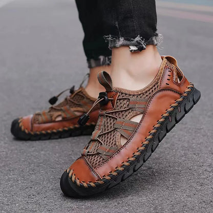 Hot Summer Men's Sandals Outdoor Mesh Sandals Soft Clogs Men Sandals Slides Handmade Dropship Sandals Roman Outdoor Slippers