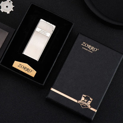 ZORRO Ultra-thin Gas Lighter Grinding Wheel Slim Portable Personalized Men's Gift Cigarette Lighter Cigarette Accessories