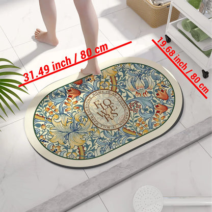 Diatomaceous Earth Bath Mat Non-slip Quick Dry Bathroom Rug Super Absorbent Shower Rugs Toilet Pad Doormat Washable