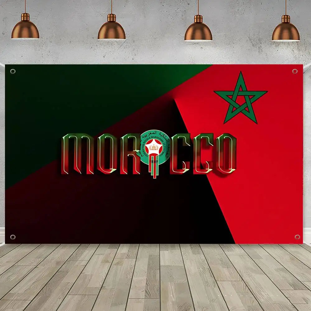 Morocco Map Flag Large Size Flags Printing Patterns Interesting Birthday Party Decorations Banner