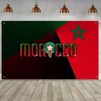 Morocco Map Flag Large Size Flags Printing Patterns Interesting Birthday Party Decorations Banner