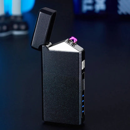 Type C Cool Lighters Fast Charging 500mA Windproof USB Rechargeable Electric Lighters Metal Outdoor Camping ARC Plasma Lighters